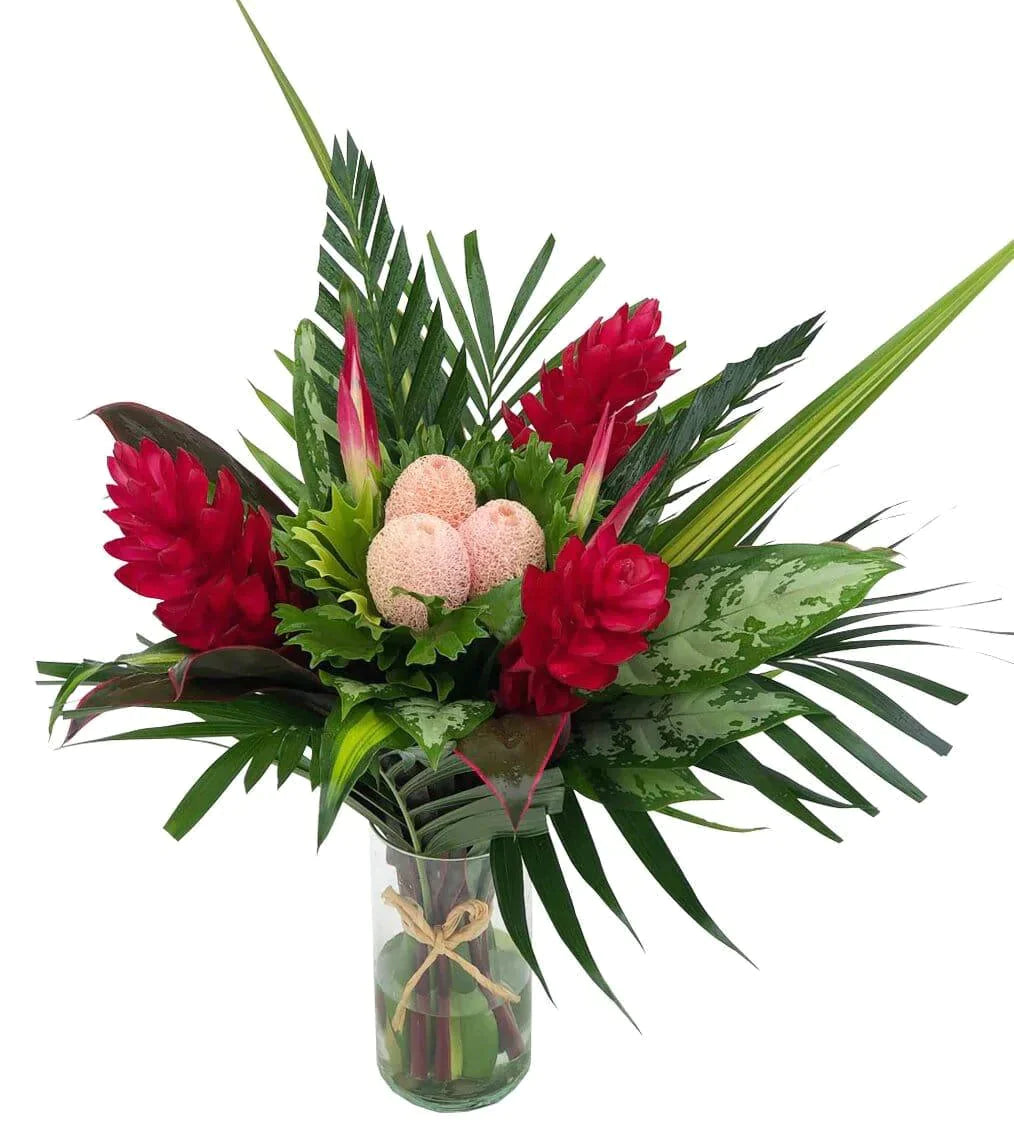 Lua Pink Bouquet - tropical flowers, ginger flowers, hell sasy, loafas pink flowers