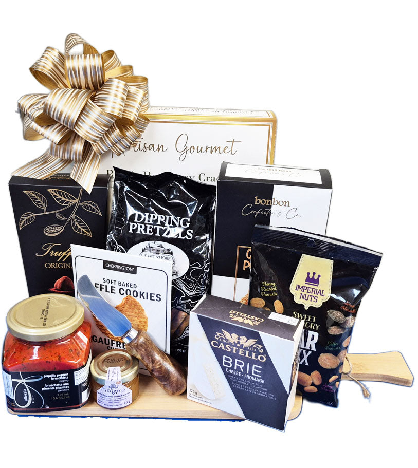 Premium Wine & Cheese Board Gift Basket