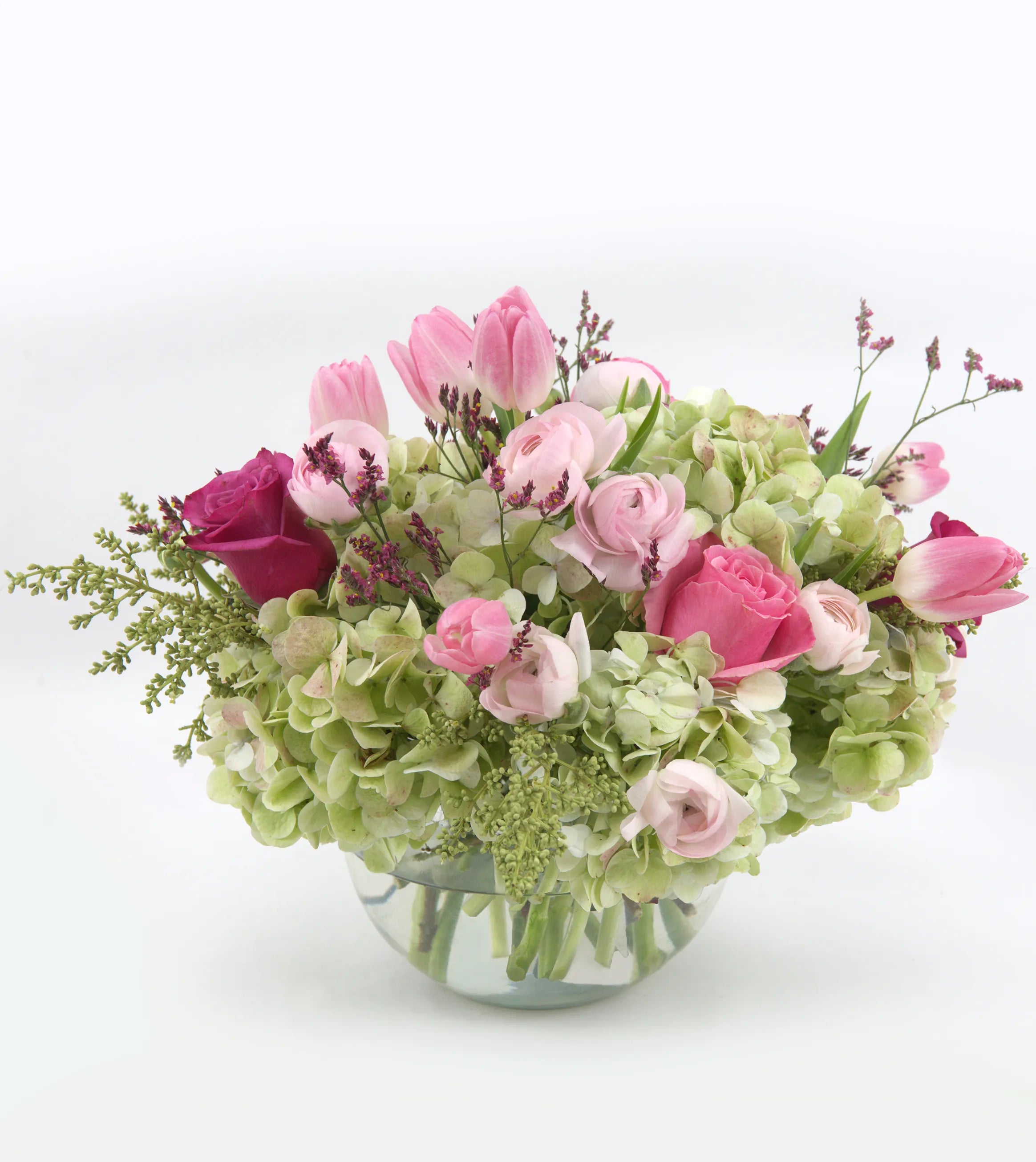 8 Premium Blue Hydrangeas In A Vase