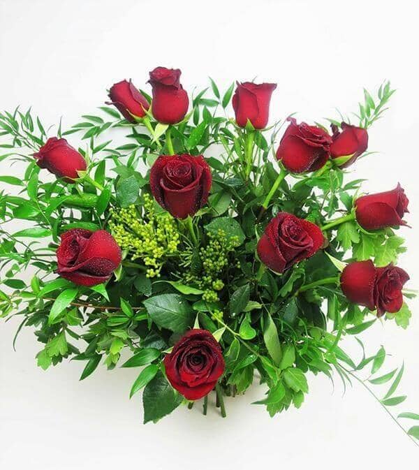 12 Red Roses – English Garden™ - organic roses 
