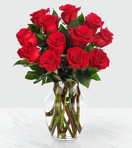 12 Stems Red Rose Arrangement - Flower Company