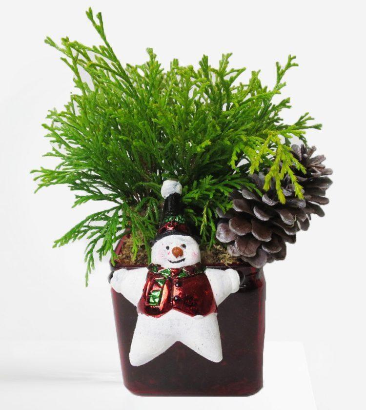 Golden Snowman Planter